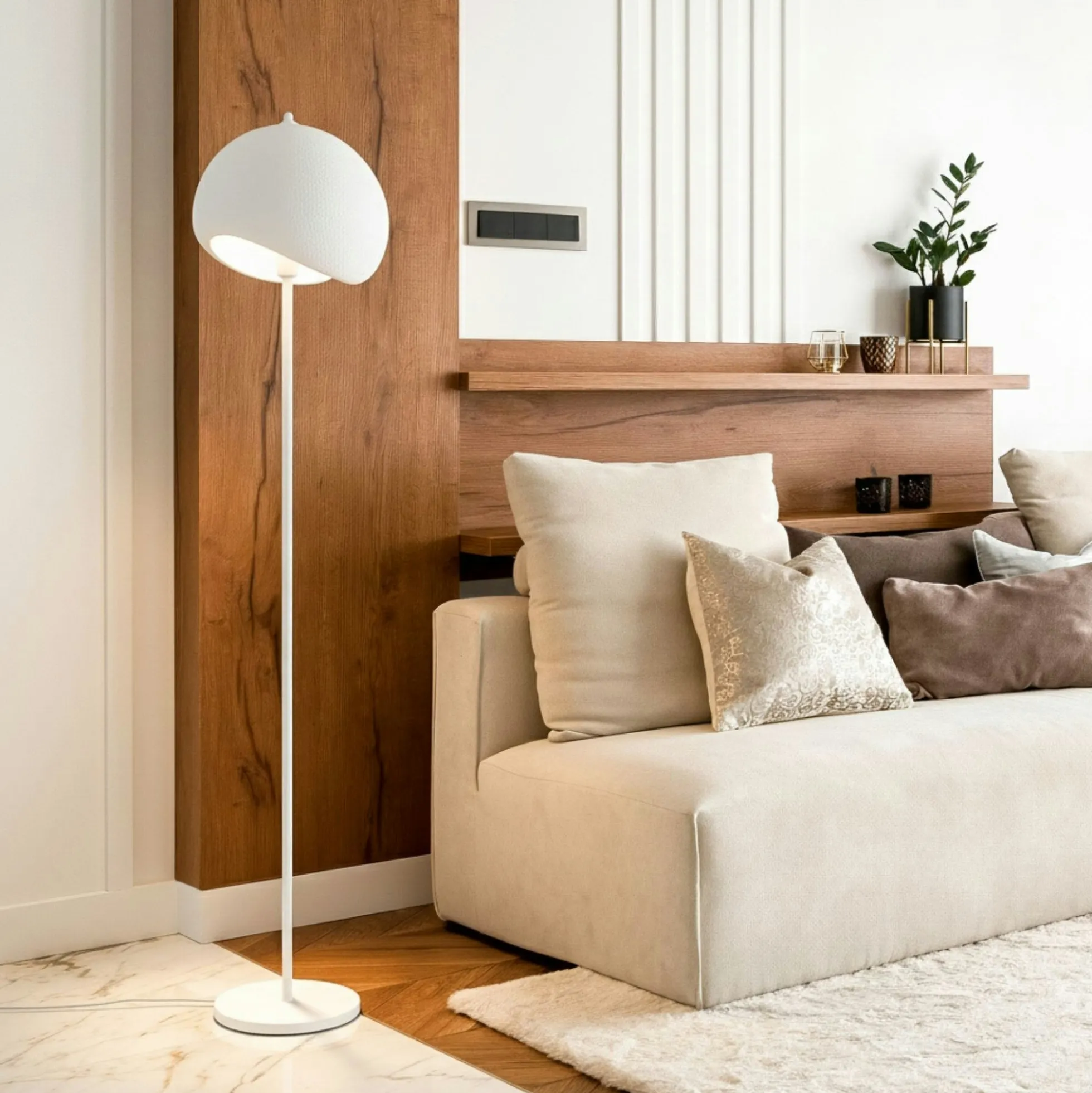 Lampadaire blanc design organique 170 cm NOXIS