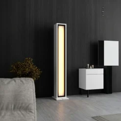 Lampadaire colonne LED blanc design à télécommande AURA