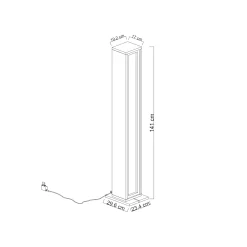 Lampadaire colonne LED gris foncé à télécommande AURA