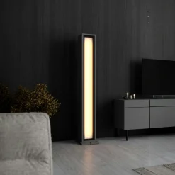 Lampadaire colonne LED gris foncé à télécommande AURA