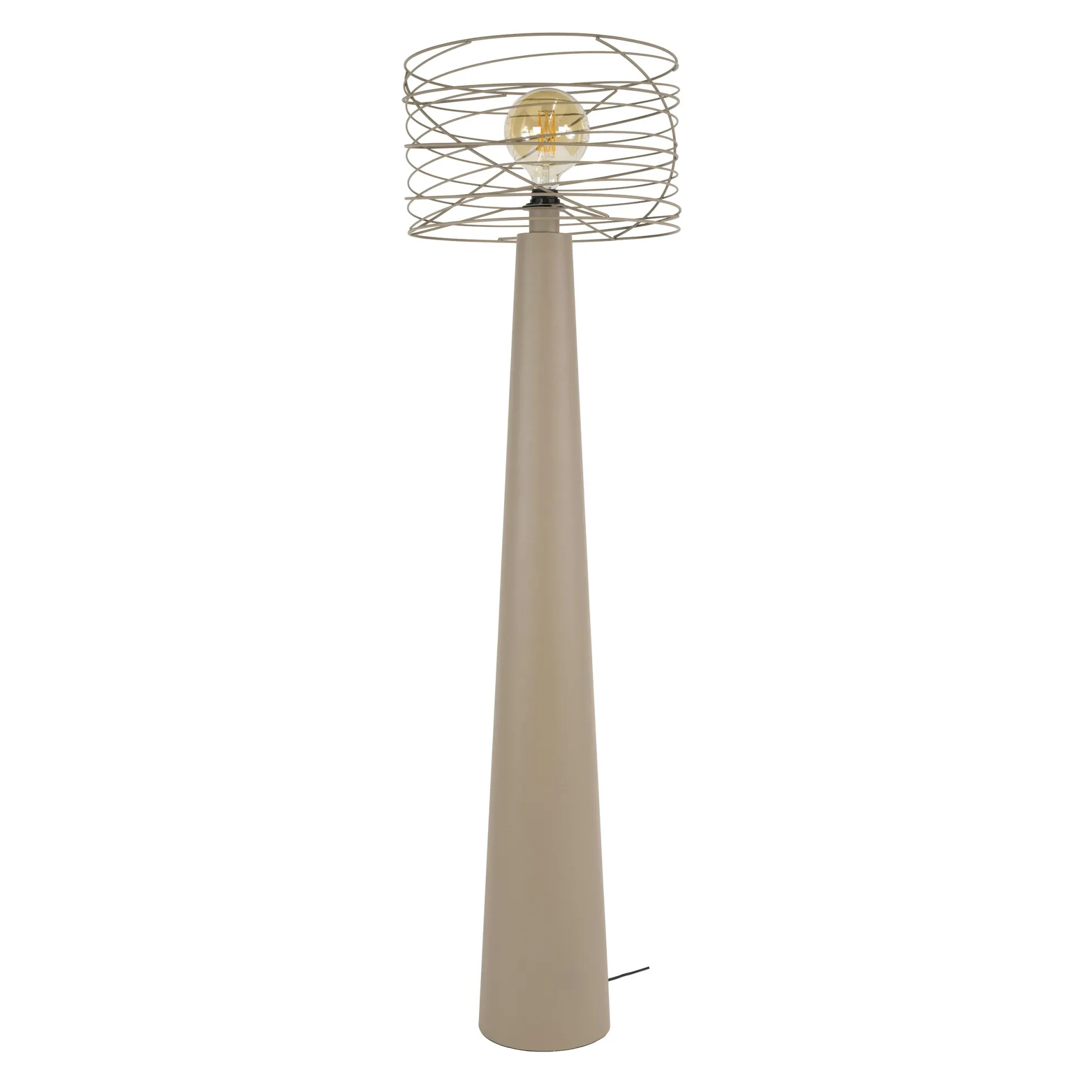 Lampadaire de salon métal beige pied conique RALF