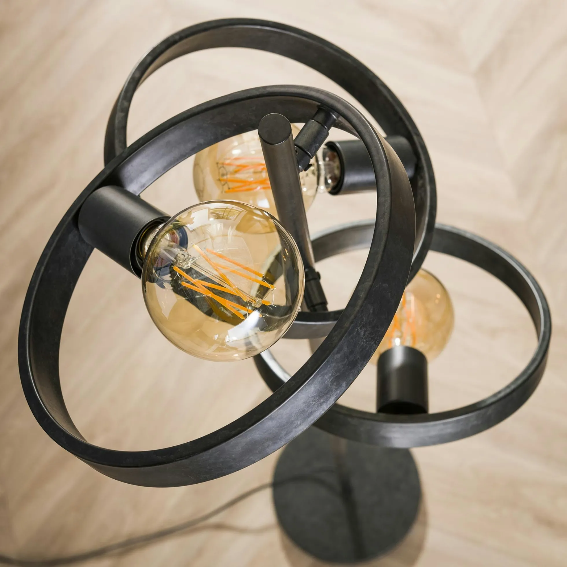 Lampadaire design 3 anneaux RALF