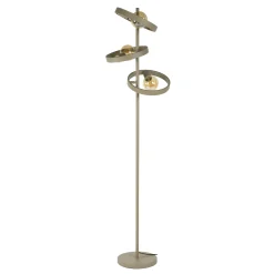 Lampadaire design beige mat 3 anneaux TRIBECA