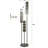 Lampadaire design en verre chromé, 3 abat-jour cylindriques RALF
