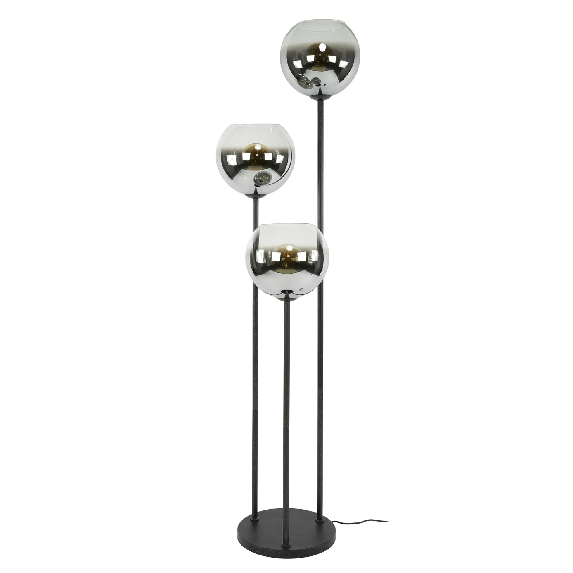 Lampadaire design en verre fumé 3 tiges RALF