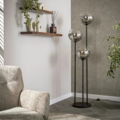 Lampadaire design en verre fumé 3 tiges RALF