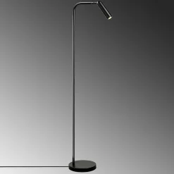 Lampadaire design noir minimaliste à tête orientable SILE
