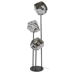 Lampadaire design verre chromé 3 blocs NIAGARA
