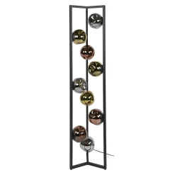 Lampadaire design verre métal 9 globes tricolores NIAGARA