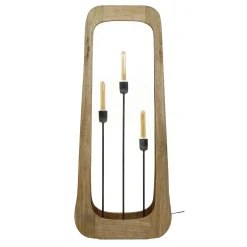Lampadaire en bois de manguier forme organique 3 lampes LUCKNOW