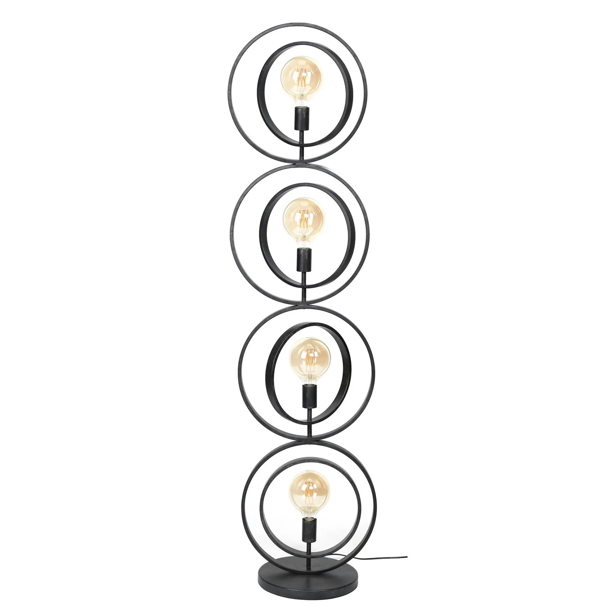 Lampadaire industriel anneaux doubles 4 lampes TRIBECA