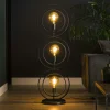 Lampadaire industriel anneaux doubles 3 lampes TRIBECA