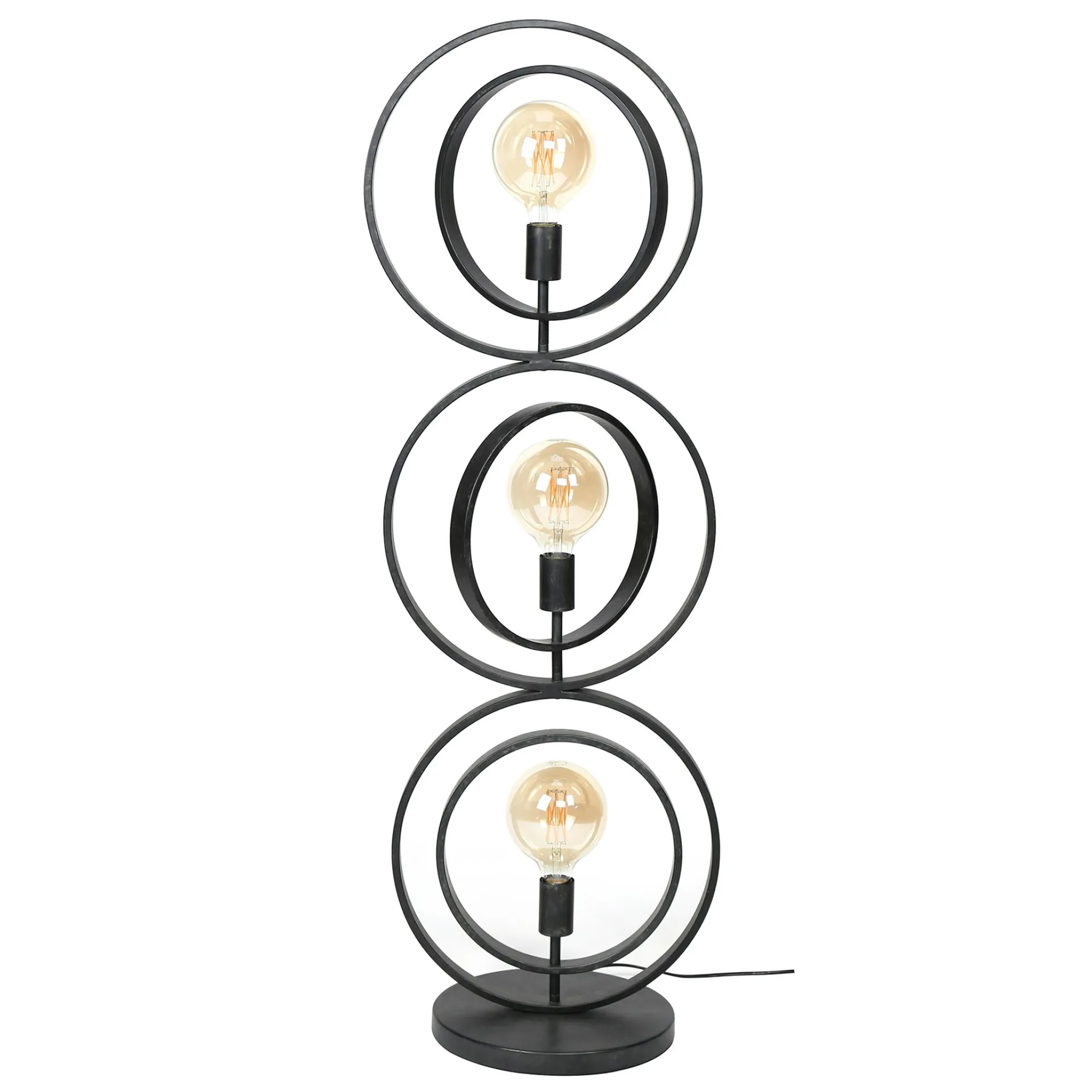 Lampadaire industriel anneaux doubles 3 lampes TRIBECA
