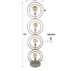 Lampadaire moderne beige 4 anneaux pivotants TRIBECA