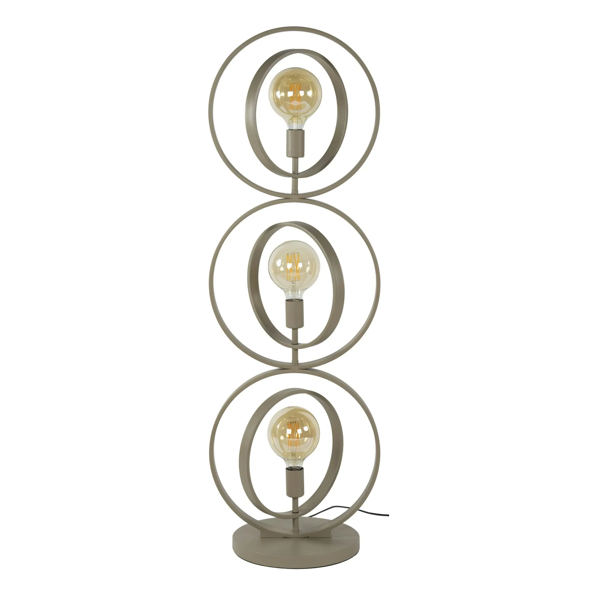 Lampadaire moderne beige mat, 3 anneaux pivotants TRIBECA