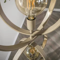 Lampadaire moderne beige mat, 3 anneaux pivotants TRIBECA
