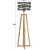 Lampadaire moderne effet ruban pieds bois naturel RALF