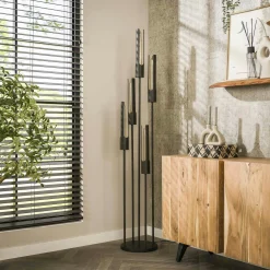 Lampadaire noir avec 5 abat-jour forme tube RALF