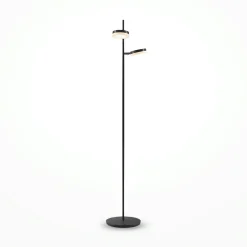 Lampadaire noir LED – 2 lampes disques articulées OCALA