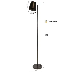 Lampadaire réglable métal brun 1 abat-jour NIAGARA