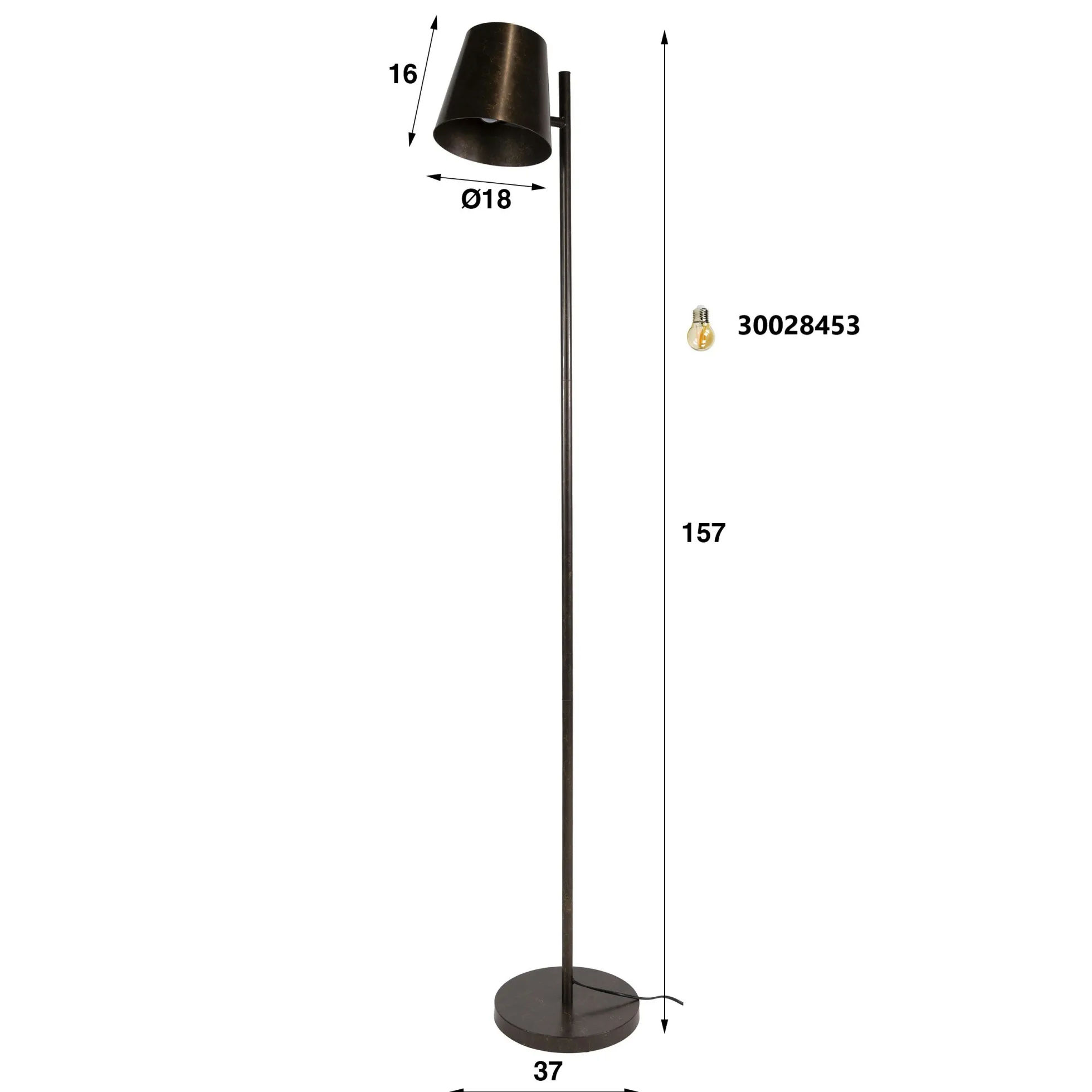 Lampadaire réglable métal brun 1 abat-jour NIAGARA