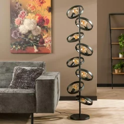 Lampadaire salon 8 anneaux RALF