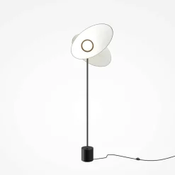 Lampadaire salon design – abat-jour blancs orientables JUNO