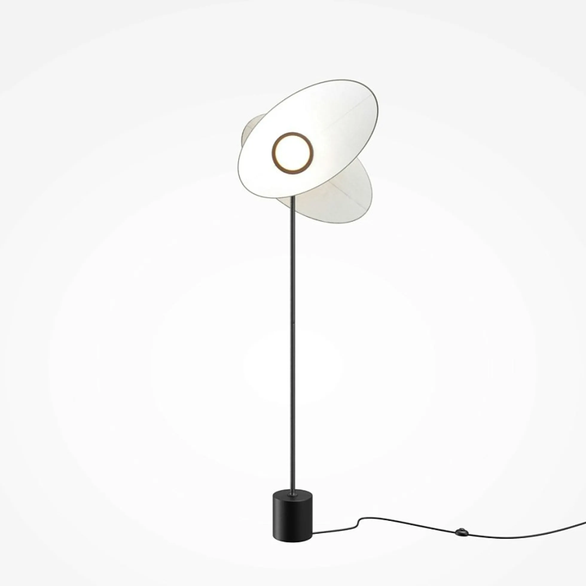 Lampadaire salon design – abat-jour blancs orientables JUNO