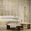 Lampadaire salon design – guirlande métal doré EDEN