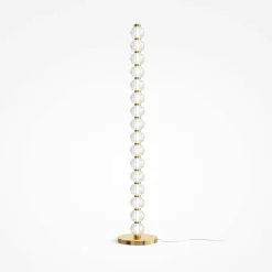 Lampadaire salon en verre - LED, perles ciselées BELLA