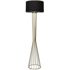 Lampadaire salon moderne doré abat-jour noir SINOP