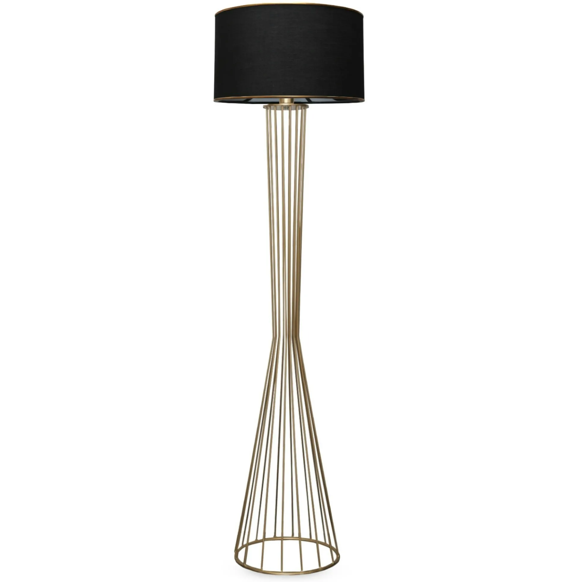 Lampadaire salon moderne doré abat-jour noir SINOP