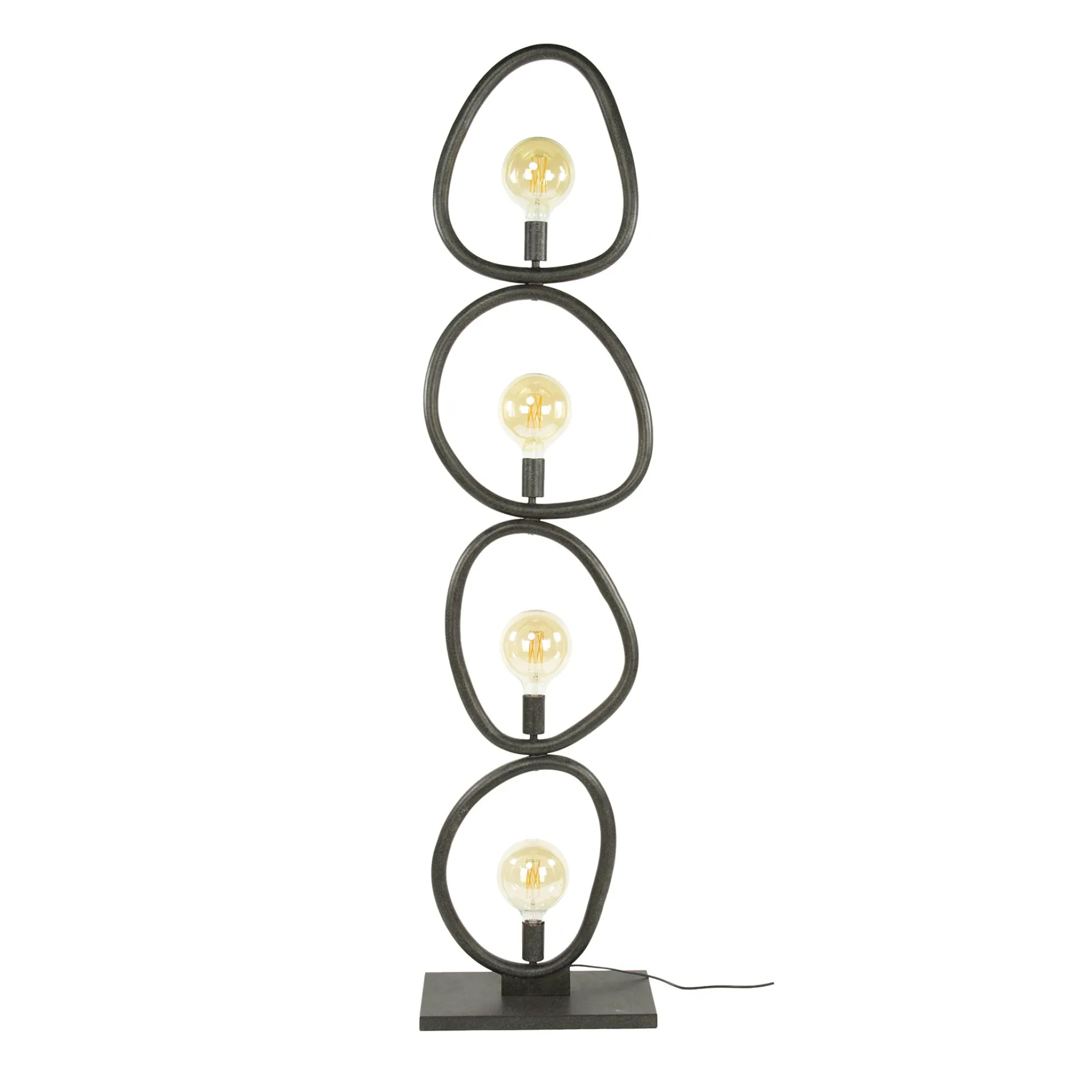 Lampadaire salon noir – forme galet, 4 ampoules TRIBECA