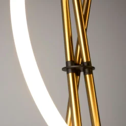 Lampadaire tige LED doré avec 1 tube lumineux AURORA
