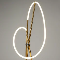 Lampadaire tige LED doré avec 1 tube lumineux AURORA