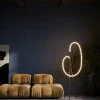 Lampadaire tige LED noir avec 1 tube lumineux AURORA