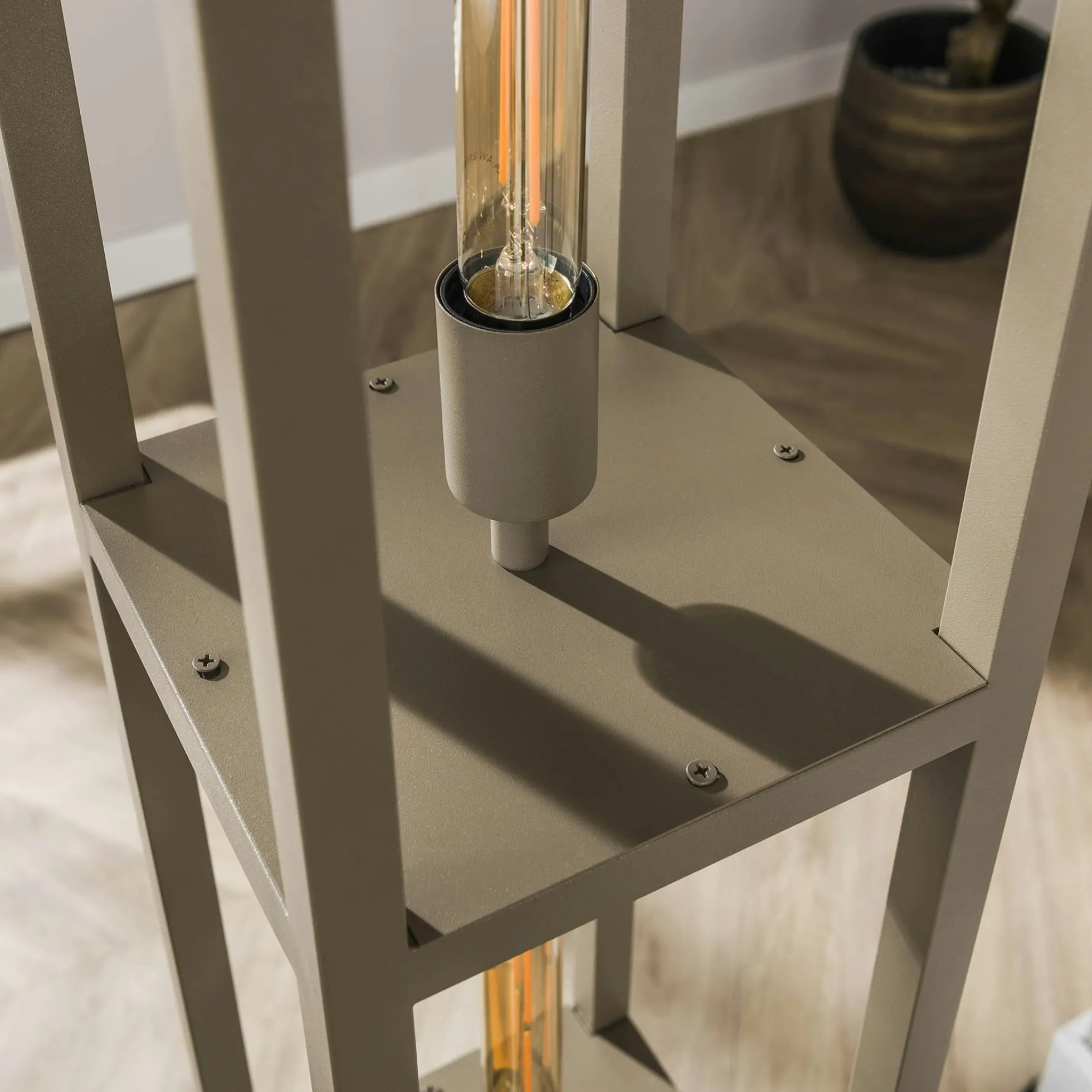 Lampadaire tour beige style moderne, 4 ampoules TRIBECA