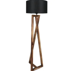 Lampadaire trépied croisé abat-jour noir 150 cm KILIS