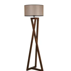 Lampadaire trépied croisé abat-jour beige 150 cm KILIS