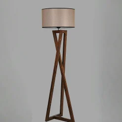 Lampadaire trépied croisé abat-jour beige 150 cm KILIS