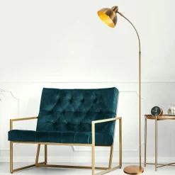Lampadaire vintage cuivré avec abat-jour orientable SILE
