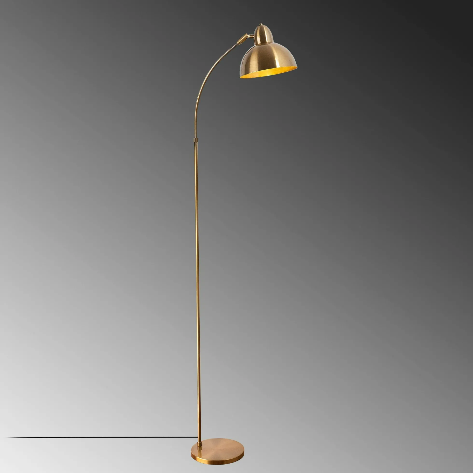 Lampadaire vintage cuivré avec abat-jour orientable SILE