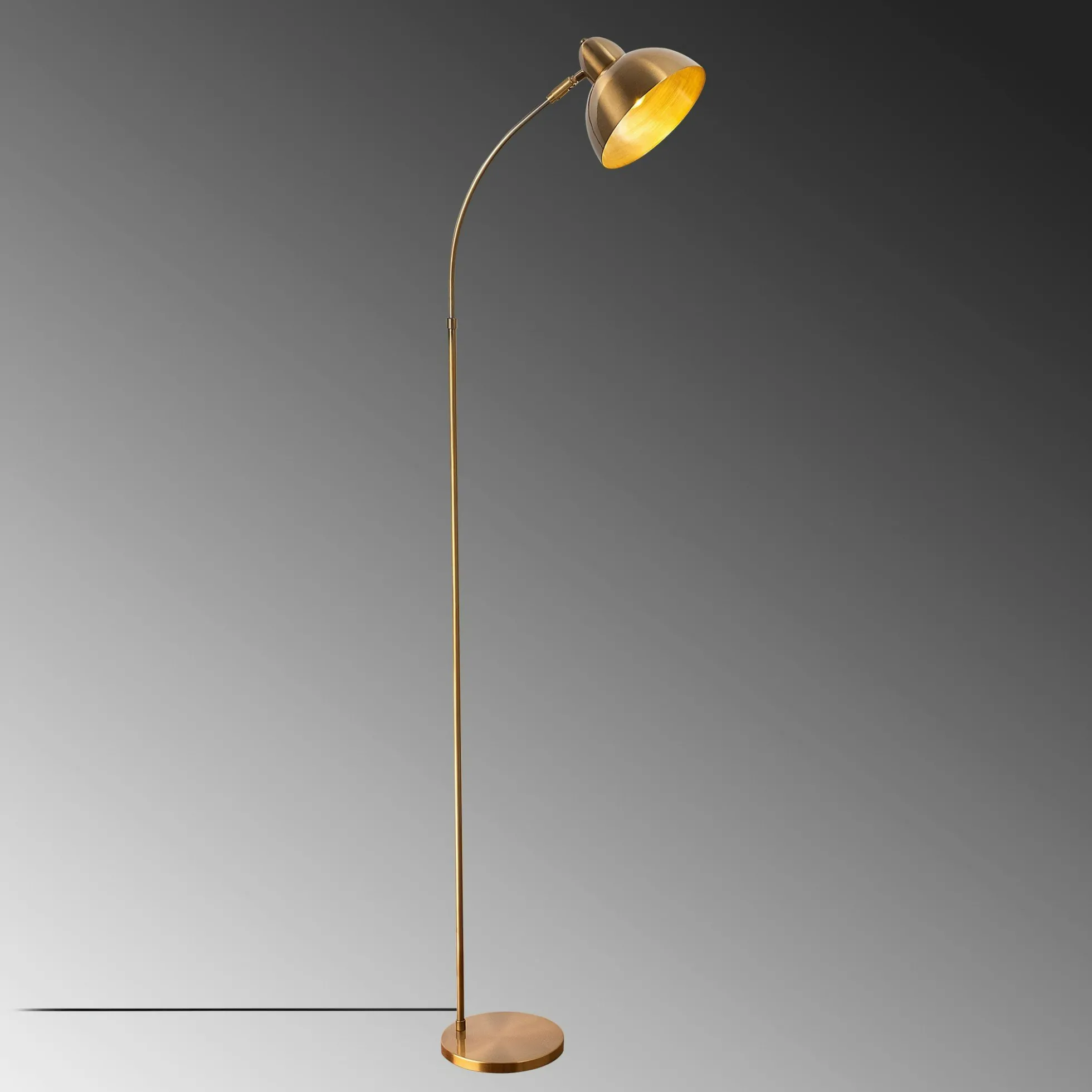 Lampadaire vintage cuivré avec abat-jour orientable SILE