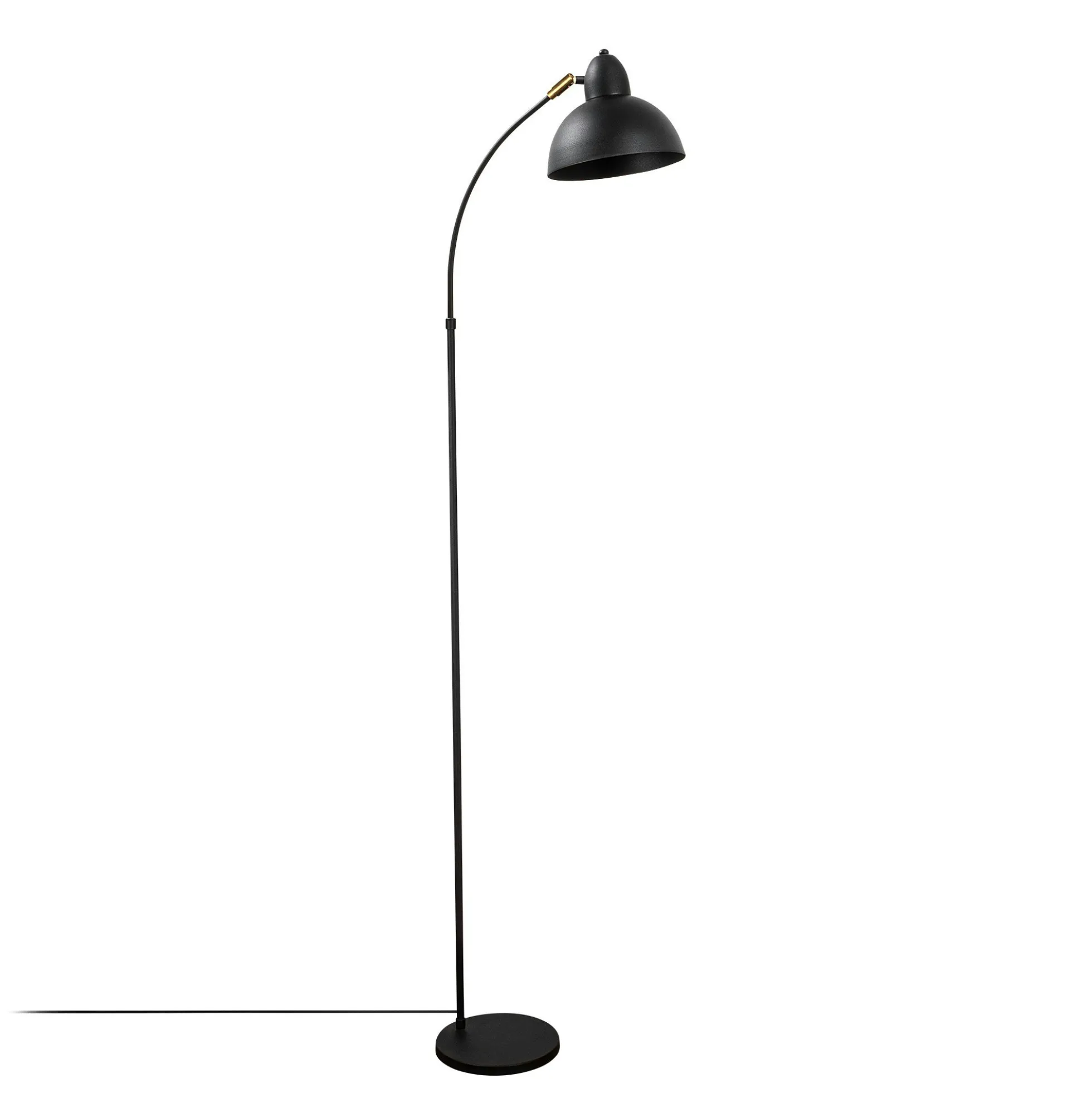 Lampadaire vintage noir & doré avec abat-jour orientable SILE