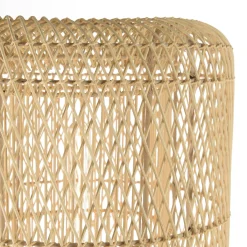 Lampadaire 39x39cm rotin naturel pieds acier noir FOLELLI