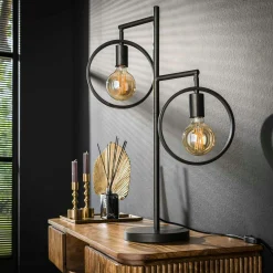 Lampe décorative 2 anneaux, finition charbon RALF