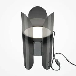Lampe de chevet moderne en verre fumé – forme corolle ELY