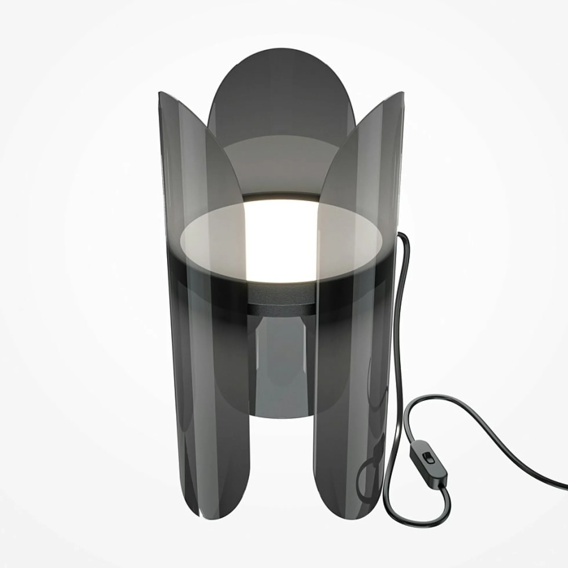 Lampe de chevet moderne en verre fumé – forme corolle ELY
