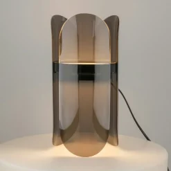 Lampe de chevet moderne en verre fumé – forme corolle ELY