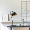 Lampe de chevet moderne noire et dorée, 54 cm SILE